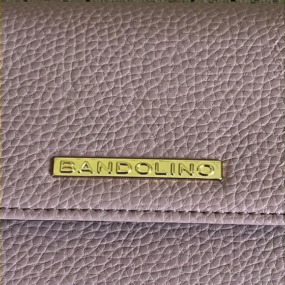 Bandolino chain link wristlet tri fold pink wallet - Picture 3 of 11